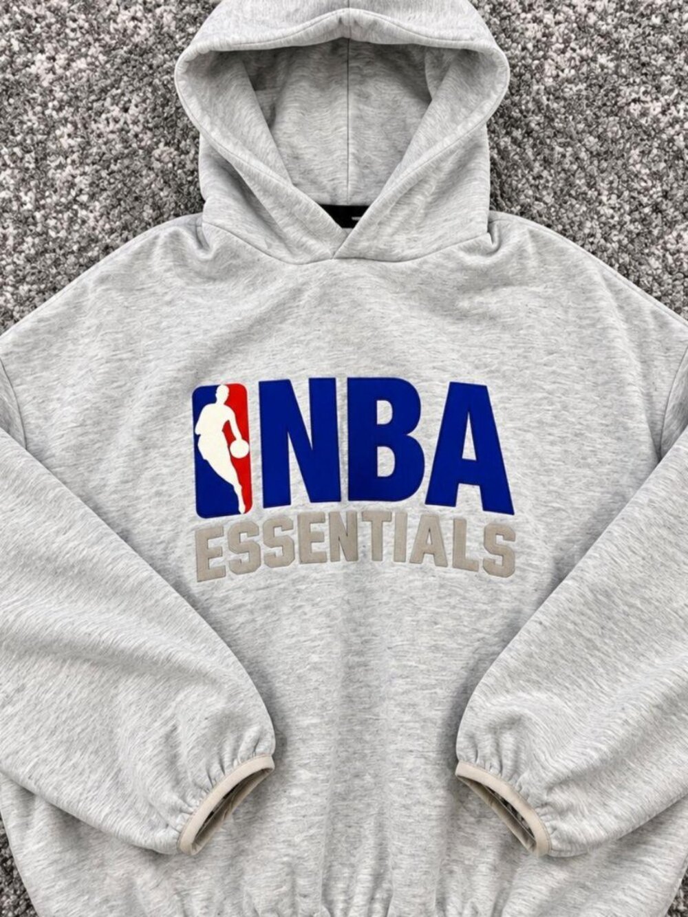 NBA Essentials Gray Oversized Pullover Hoodie Streetwear